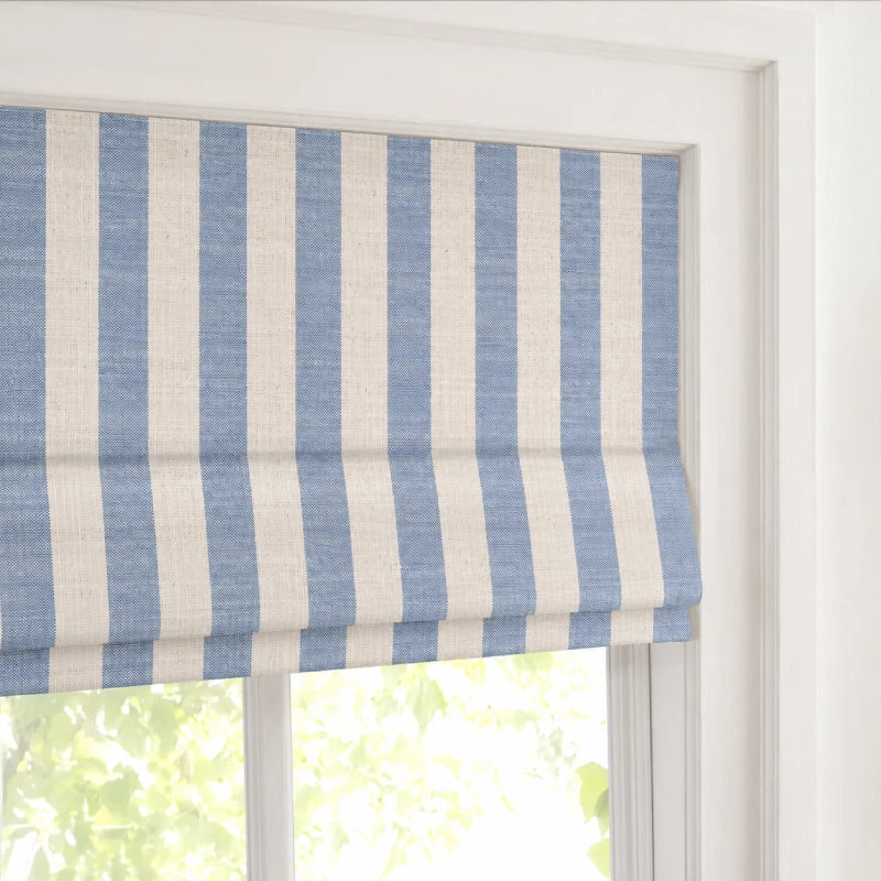 Sawyer Custom Striped Roman Shades