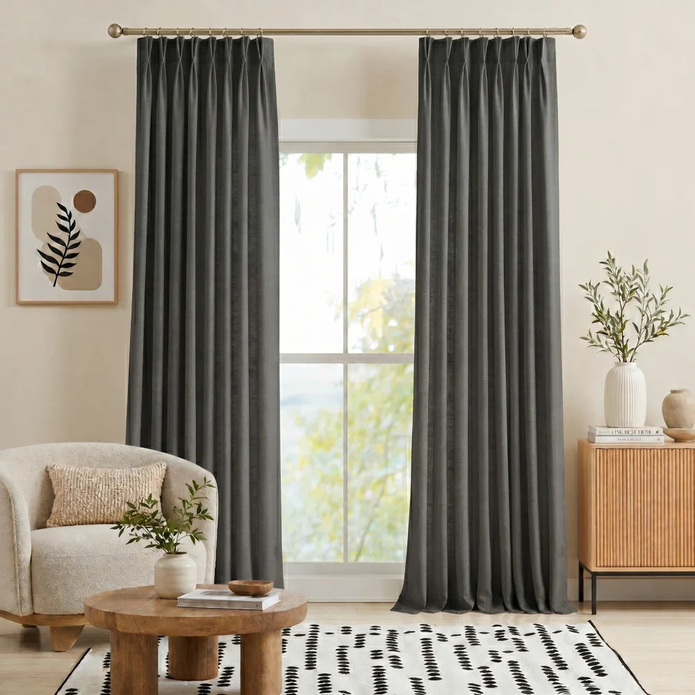 Rowan Luxury Custom Linen Pinch Pleat Curtains for Elegant Living Spaces