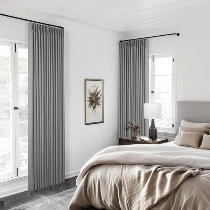 Custom Linen Blackout Curtains, Pinch Pleated Drapes