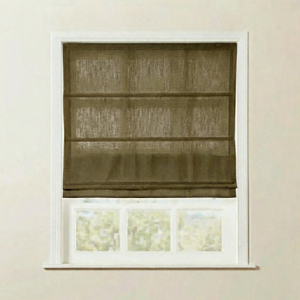 Rowan 30% Natural Linen Roman Shade - Loop Cord Lift