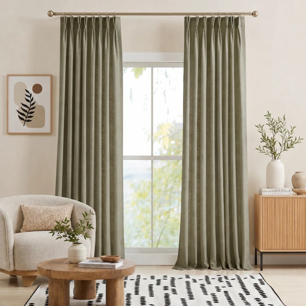 Rowan Luxury Custom Linen Pinch Pleat Curtains for Elegant Living Spaces