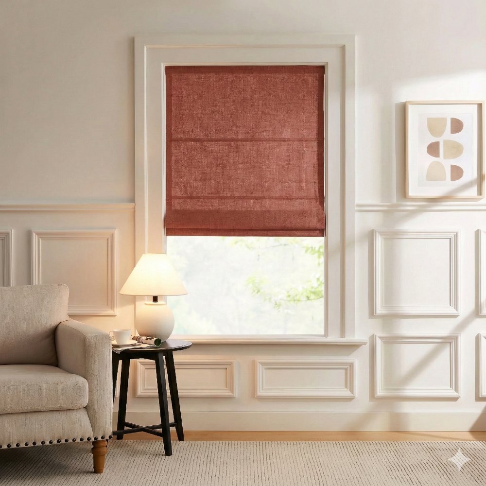 Harper Custom Linen Roman Shades, Motorized & Cordless Options