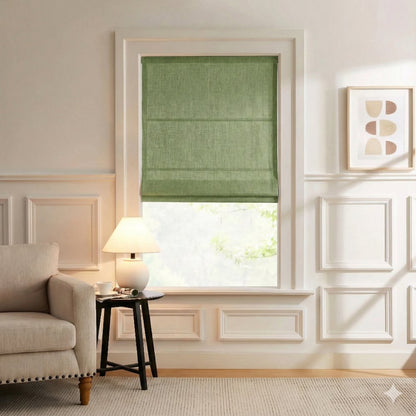 Harper Custom Linen Roman Shades, Motorized & Cordless Options