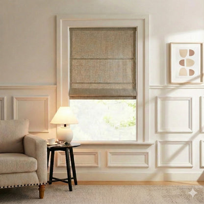 Harper Custom Linen Roman Shades, Motorized & Cordless Options