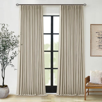 Custom Linen Blackout Curtains, Pinch Pleated Drapes