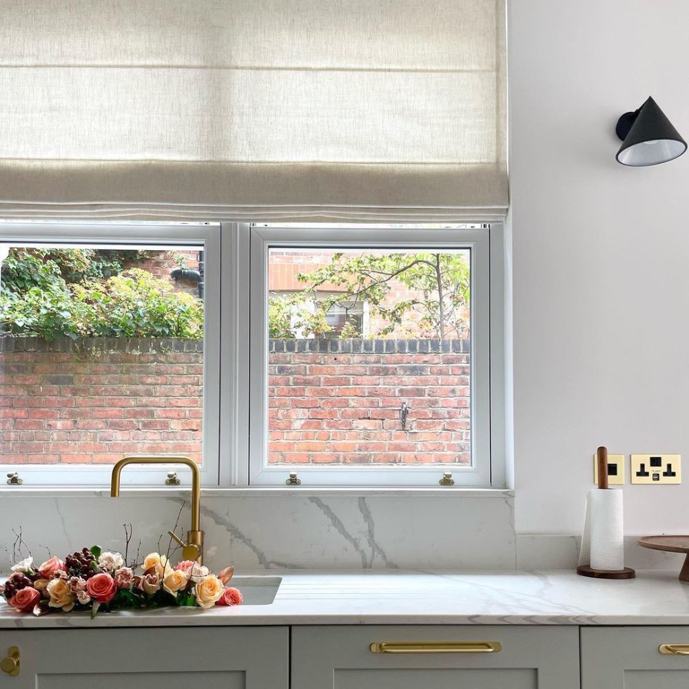 Harper Custom Linen Roman Shades - Smooth Loop Cord Lift