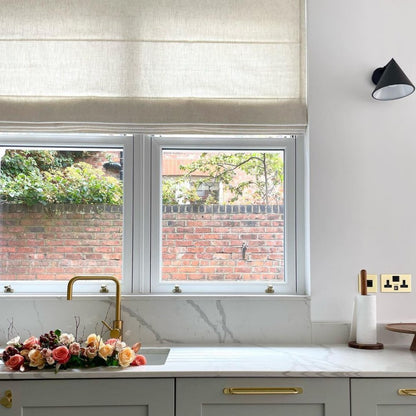 Harper Custom Linen Roman Shades - Smooth Loop Cord Lift