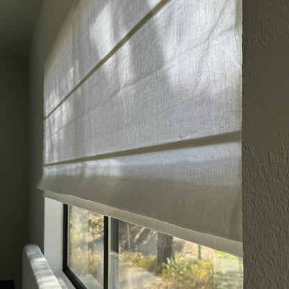 Harper Custom Linen Roman Shades - Smooth Loop Cord Lift