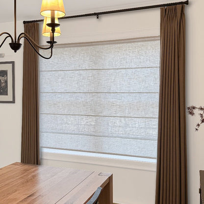 Harper Custom Linen Roman Shades - Smooth Loop Cord Lift