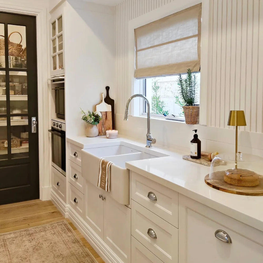 Harper Custom Linen Roman Shades, Motorized & Cordless Options