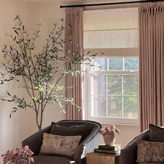 Harper Custom No-Drill Roman Shades, Cordless & Motorized Options