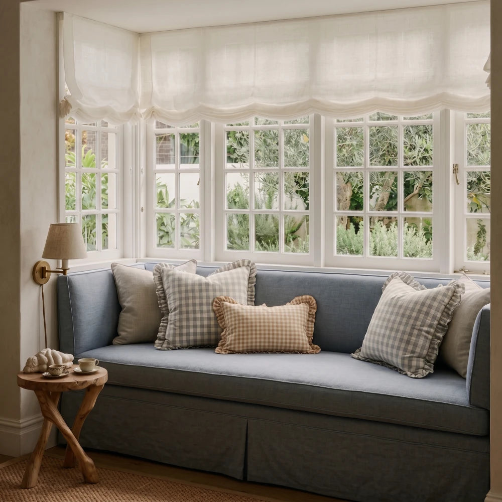 Harper Custom Linen Relaxed Roman Shades