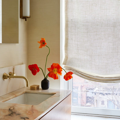 Harper Custom Relaxed Linen Roman Shades - Cordless & Loop Cord Lift