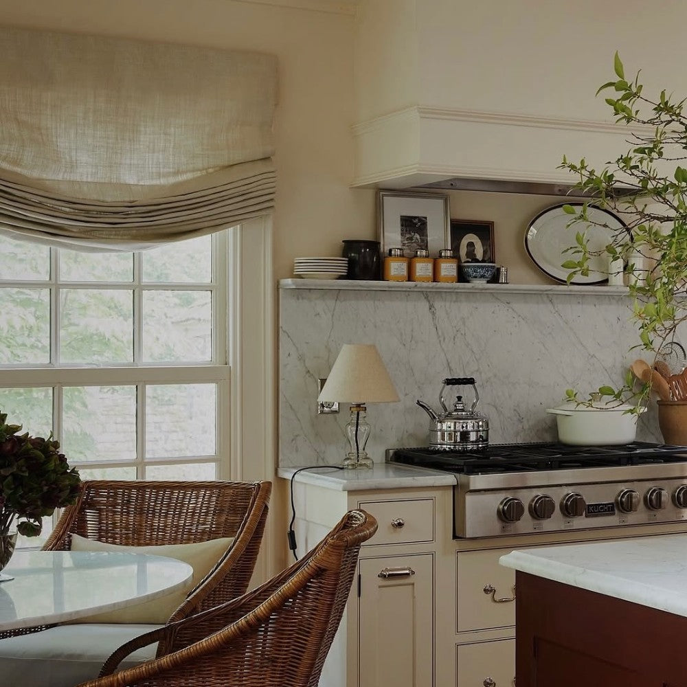 Harper Custom Relaxed Linen Roman Shades - Cordless & Loop Cord Lift