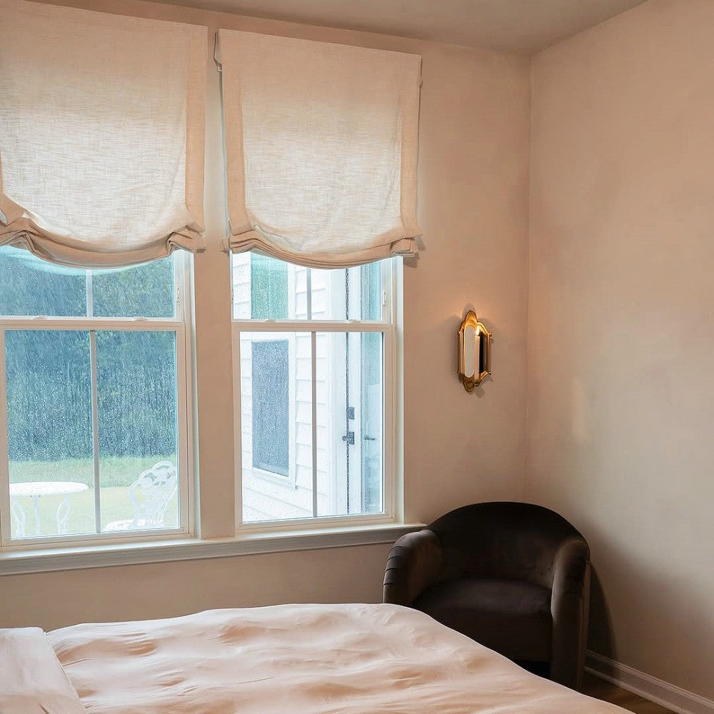 Harper Custom Relaxed Linen Roman Shades - Cordless & Loop Cord Lift