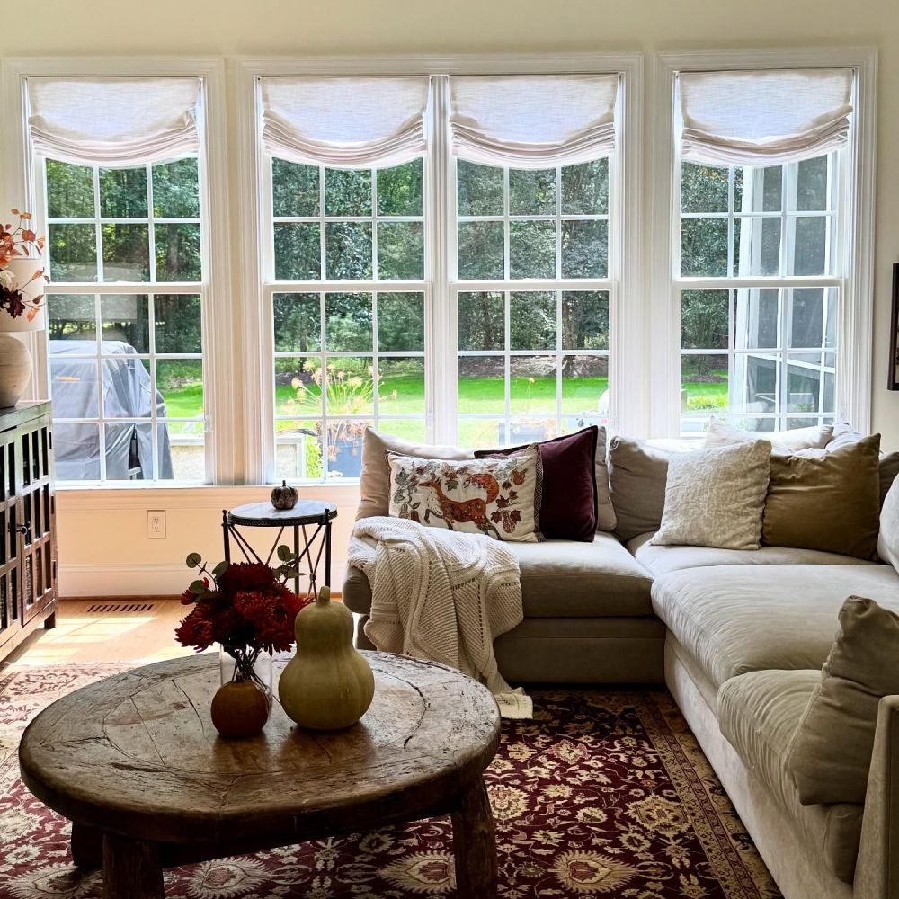 Harper Custom Relaxed Linen Roman Shades - Cordless & Loop Cord Lift