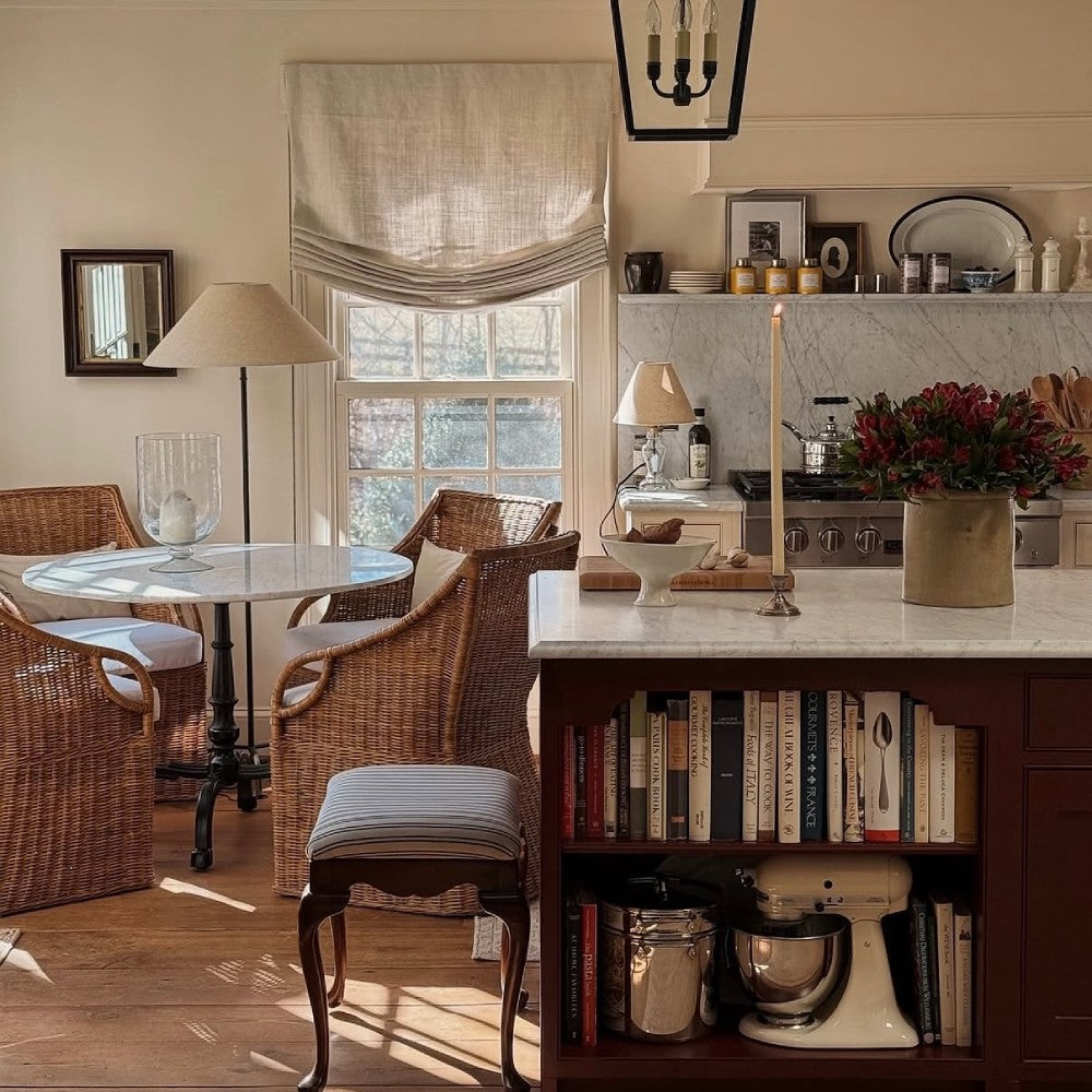 Harper Custom Relaxed Linen Roman Shades - Cordless & Loop Cord Lift