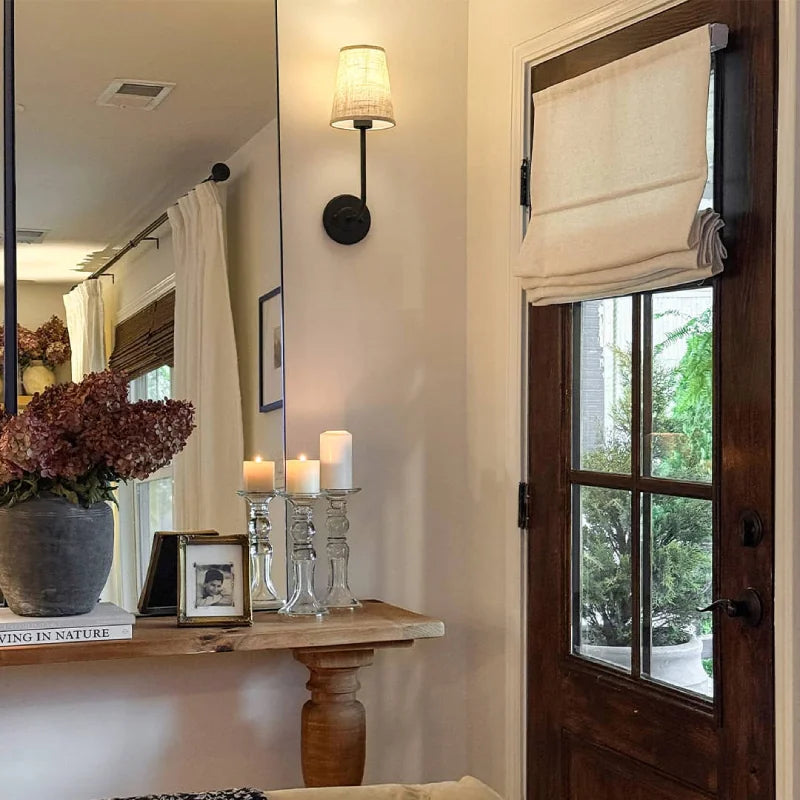 Harper Custom Roman Shades for French Doors