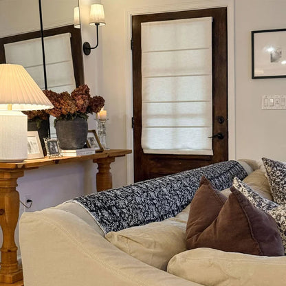 Harper Custom Roman Shades for French Doors