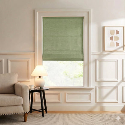 Harper Custom Linen Roman Shades - Smooth Loop Cord Lift