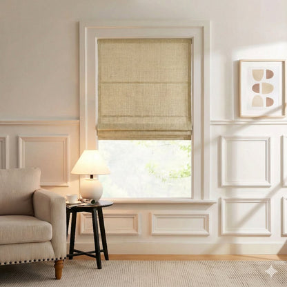Harper Custom Linen Roman Shades - Smooth Loop Cord Lift