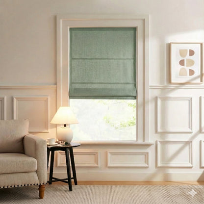 Harper Custom Linen Roman Shades - Smooth Loop Cord Lift