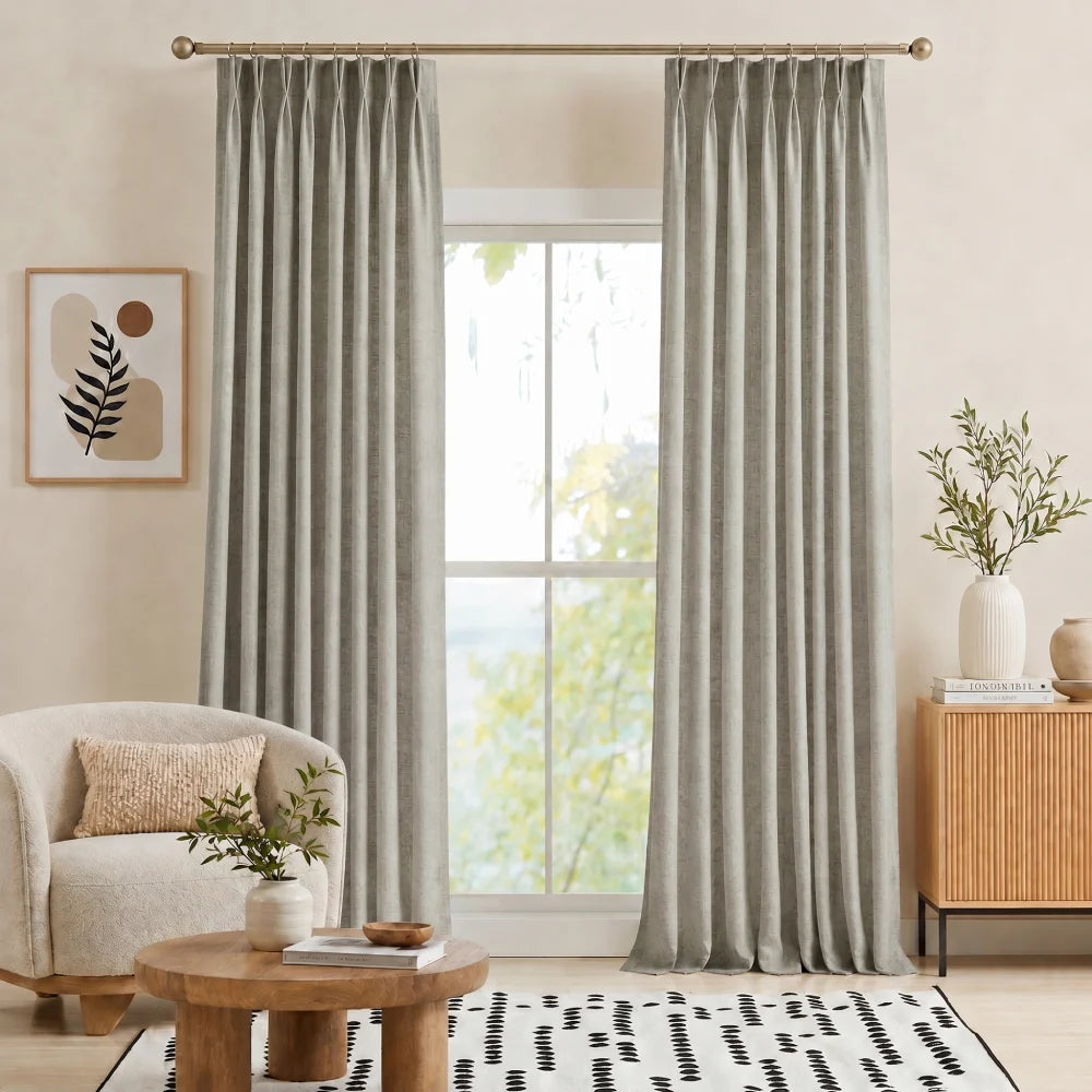 Rowan Luxury Custom Linen Pinch Pleat Curtains for Elegant Living Spaces