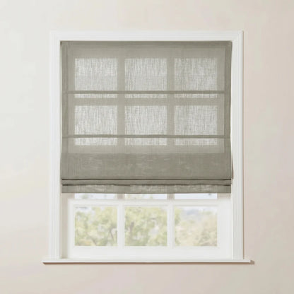 Rowan Tailored Flat Linen Roman Shades - Loop Cord Lift