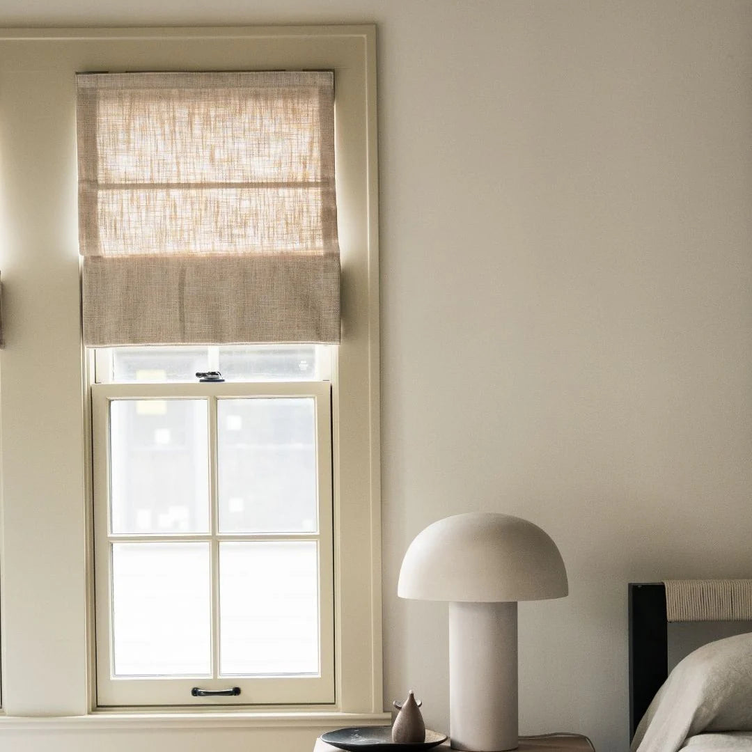 Harper Custom Linen Roman Shades - Smooth Loop Cord Lift