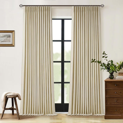 Custom Linen Blackout Curtains, Pinch Pleated Drapes