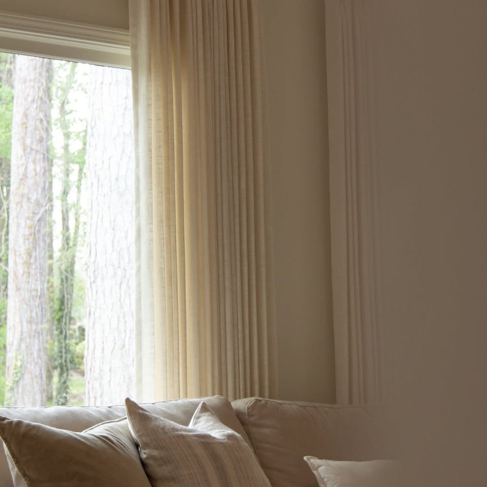 Lilea Linen Custom Curtains Drape Pleated - MorraHome