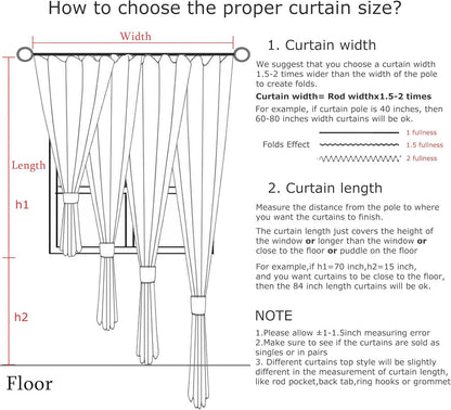 Linen Blackout Curtains, 40“W White Thermal Pinch Pleated Drapes (Pack of 2)