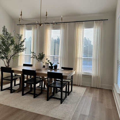 Linen Curtains, Pinch Pleated Drapes for Living Room & Bedroom, Ivory White (Pack of 2)