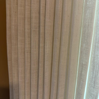 Linen Curtains, Pinch Pleated Drapes for Living Room & Bedroom, Ivory White (Pack of 2)