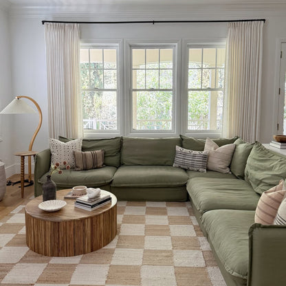 Linen Curtains, Pinch Pleated Drapes for Living Room & Bedroom, Ivory White (Pack of 2)