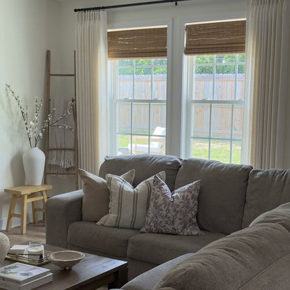Linen Curtains, Pinch Pleated Drapes for Living Room & Bedroom (Pack of 2)