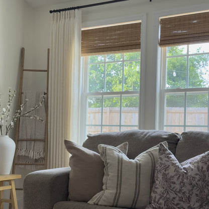 Linen Curtains, Pinch Pleated Drapes for Living Room & Bedroom (Pack of 2)