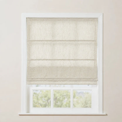 Rowan Tailored Flat Linen Roman Shades - Loop Cord Lift