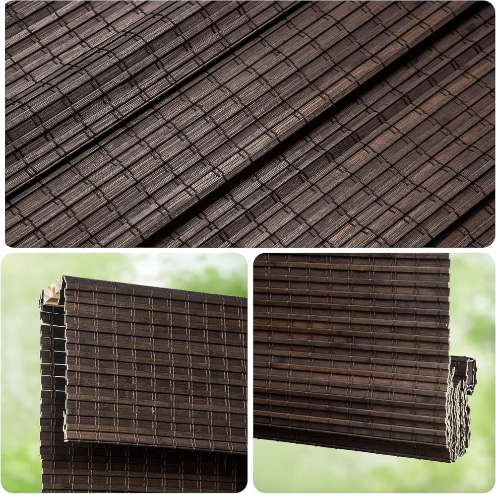 MorraHome No Drill Cordless Bamboo Woven Roman Shades