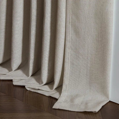 Linen Curtains, Farmhouse Pleated Drapes for Living Room & Bedroom (Pack of 2)