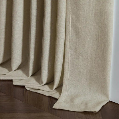 Linen Blackout Curtains, Pinch Pleat Drapes, Room Darkening Thermal Insulated for Living Room (Pack of 2 pcs)