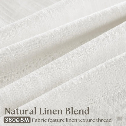 Linen Blackout Curtains, Pinch Pleat Drapes, Room Darkening Thermal Insulated for Living Room (Pack of 2 pcs)