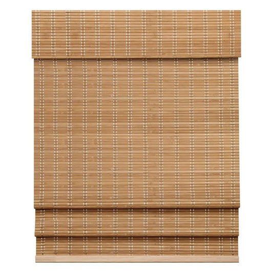 Cordless Bamboo Roman Blinds, Custom Natural Wood Shades