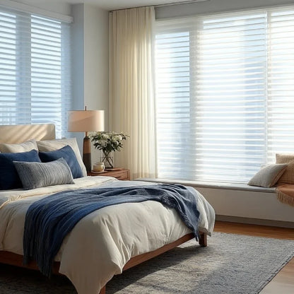 MorraHome 2 Inches Premium Light Filtering Sheer Shades Custom