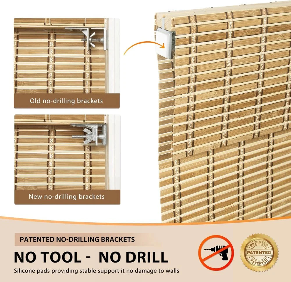 morrahome no drill woven bamboo shades