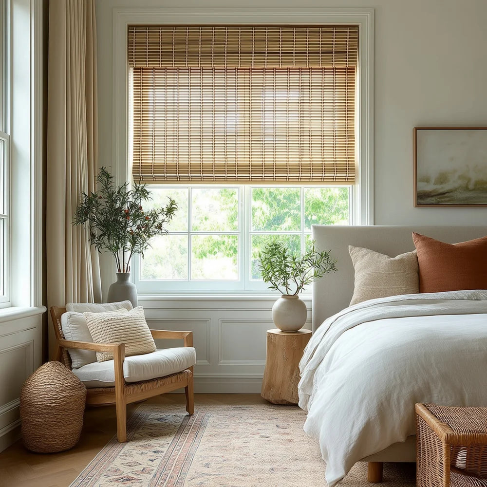 morrahome natural woven wood shades for bedroom