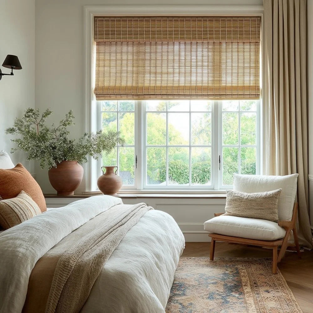morrahome natural bamboo shades for bedroom