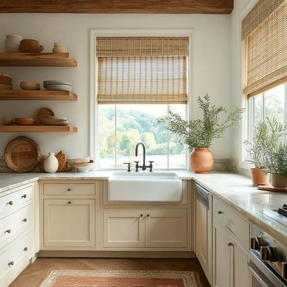 morrahome cordless bamboo blinds for kitchen