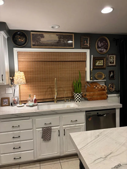 Cordless Bamboo Window Shades – Natural Woven Wood Roman Blinds