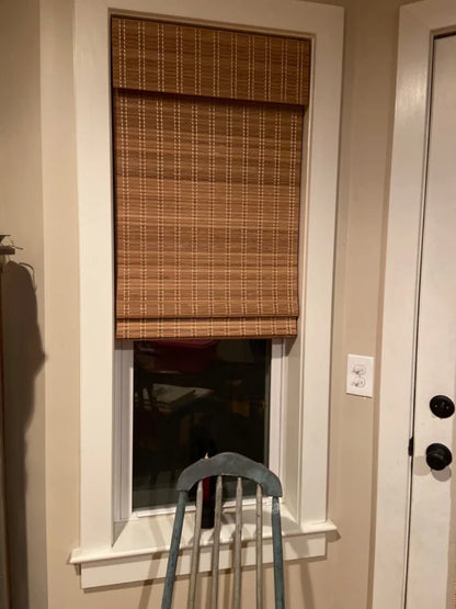 Cordless Bamboo Window Shades – Natural Woven Wood Roman Blinds
